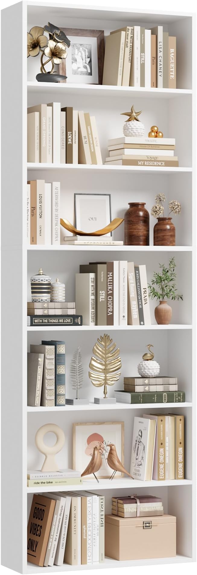 82" Tall Bookshelf, 7-Tier Open Shelves Bookcase, Freestanding Display Storage by FACBOTALL
