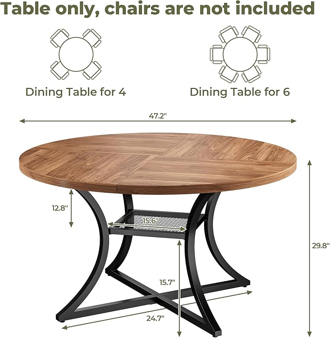 IRONCK 47.2" Round Dining Table - Image 2