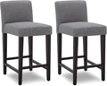 CHITA Counter Height Bar Stools Set of 2, Fabric in Fog Grey by CHITALIVING