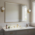 30x40 Inch Brass Bathroom Mirror by Bonverre