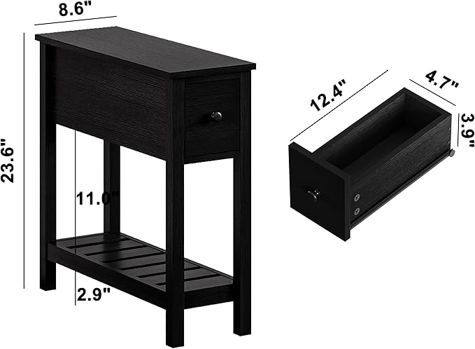 ChooChoo Narrow End Table, Small Side Table - Image 3