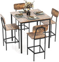 Tangkula Bar Height Table and Chairs, Counter-Height Dining Table Set, Pub by TANGKULA