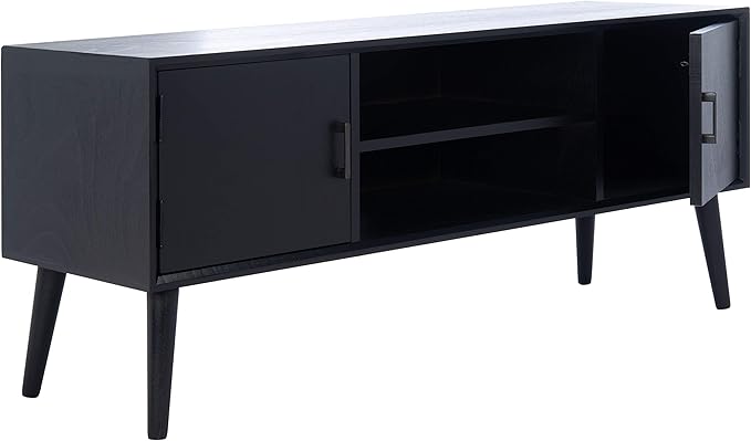 SAFAVIEH Sorrel TV Stand for up to 55" Flatscreen – Black, 2 Doors - Image 6