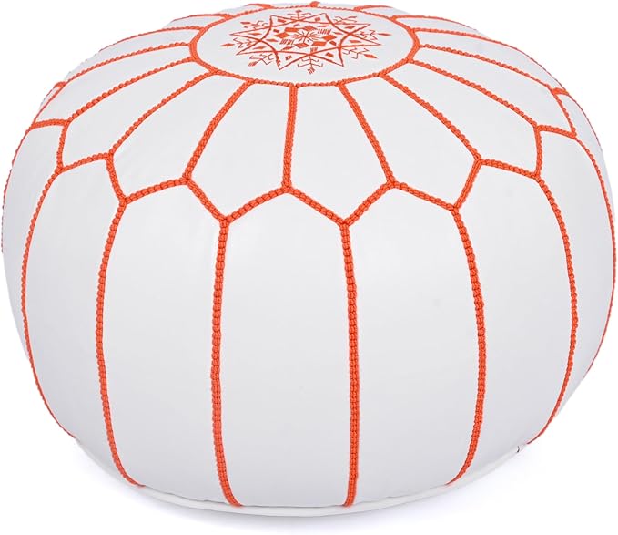 Marrakesh Gallery Genuine Leather Round Pouf Unstuffed by MarrakeshGallery