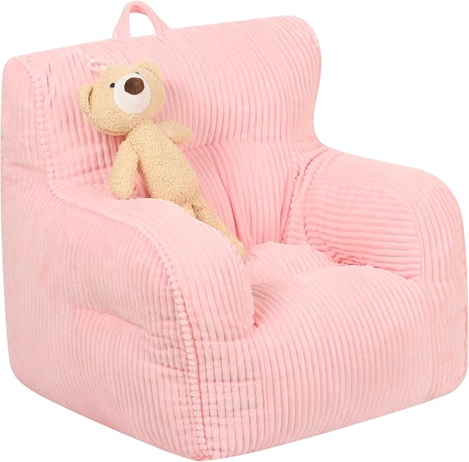 Kids Bean Bag Chair with a Plush Bear, Comfy Toddler Chair by MOMCAYWEX