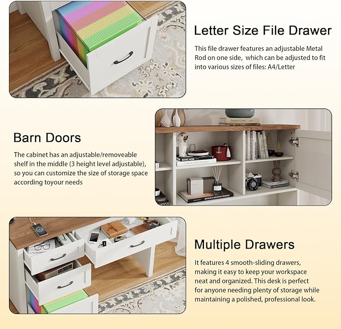 Farmhouse 67" H Executive Desk - Image 4