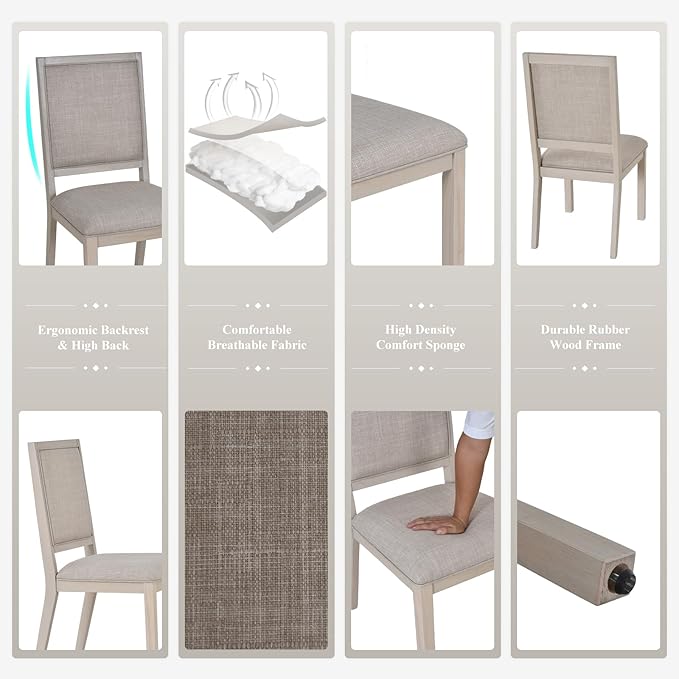 COLAMY Rectangular Dining Table Set - Image 7