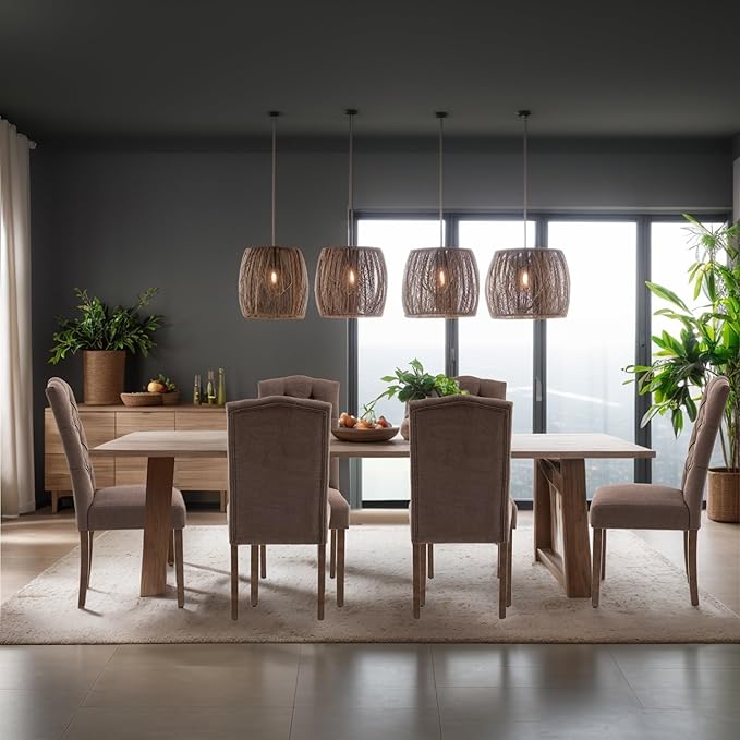 Tufted Upholstered Parsons Dining Chair Set Fabric Diner Accent Stylish Modern - Image 3
