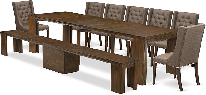 X07FO-B08-18 - 9 Pieces Dining Set Includes an Extendable Rectangle Kitchen - Image 2