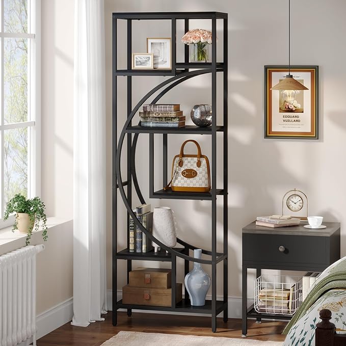 Geometric Bookshelf, 70.9" Tall Bookcase - Image 6
