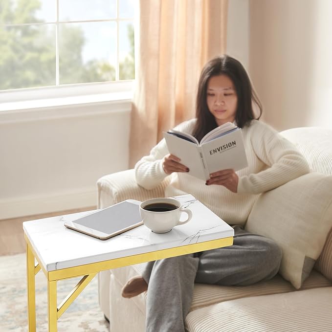 C-Shaped End Table, Small Sofa Table - Image 5
