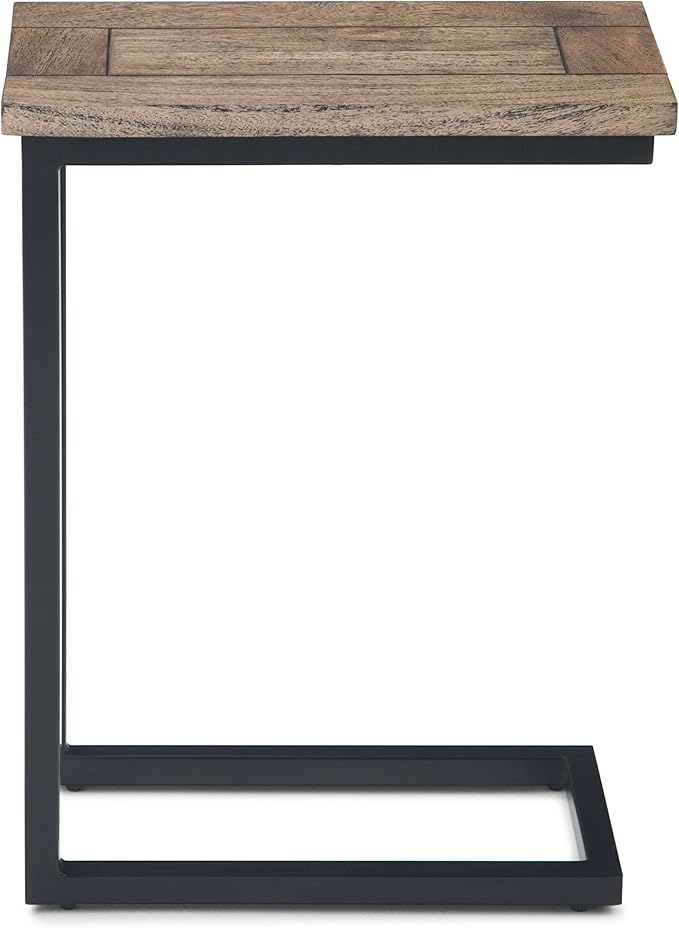 SIMPLIHOME Skyler 18-inch Wide Solid Mango/Metal Industrial C-Shaped End Table - Image 5