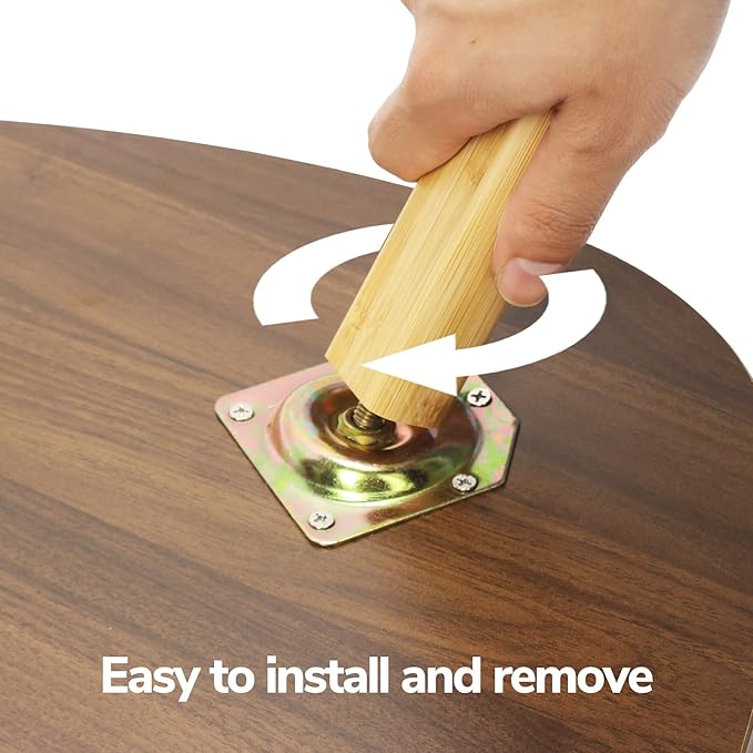 BAMEOS Bamboo Nesting Triangle End Table - Image 4