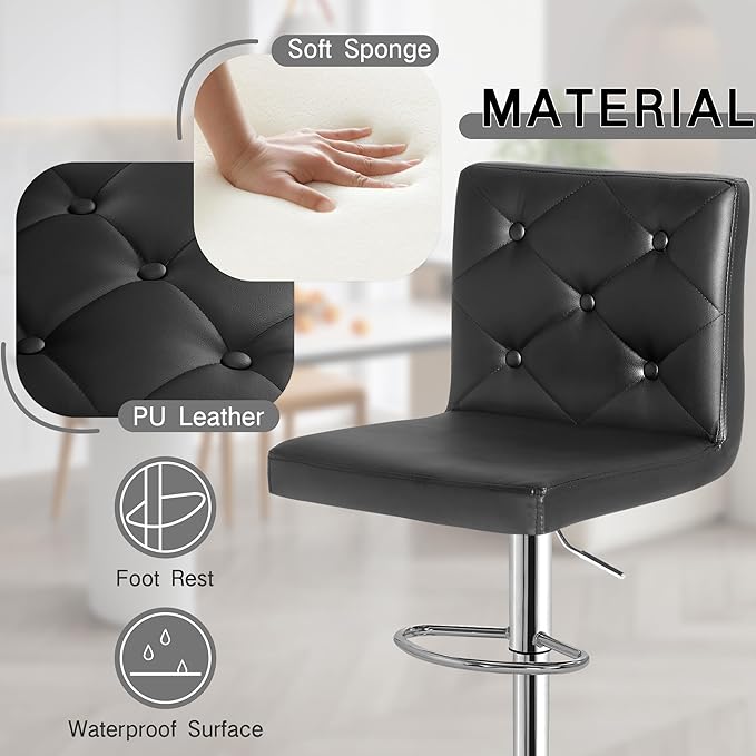 VECELO Adjustable Bar Stools - Image 4