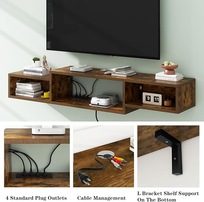 IBUYKE 59" Floating TV Stand Wall Mounted - Image 3