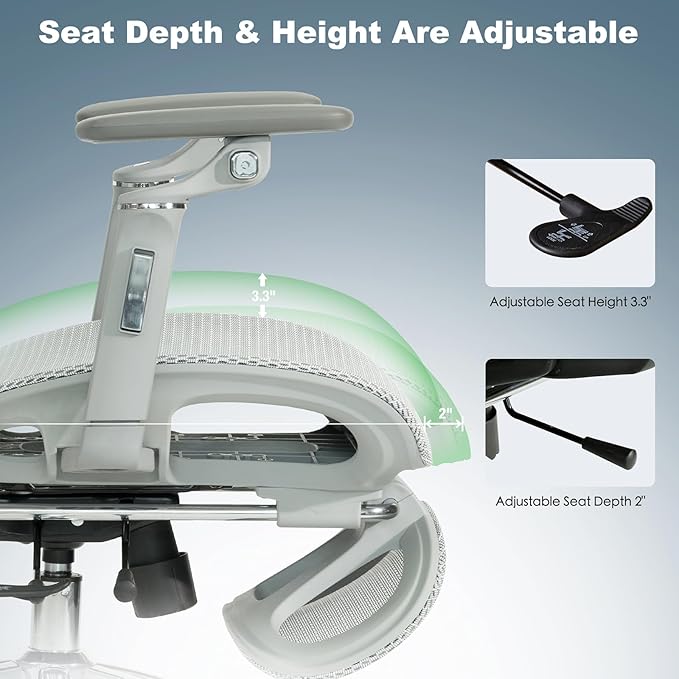 Ergonomic Mesh Office & Gaming Chair | 3D Lumbar Support, 6D Adjustable Armrests - Image 9