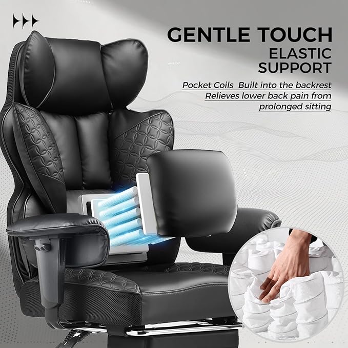 COMHOMA Big and Tall Office Chair 400LBS Wide Ergonomic Gaming Chair - Image 4