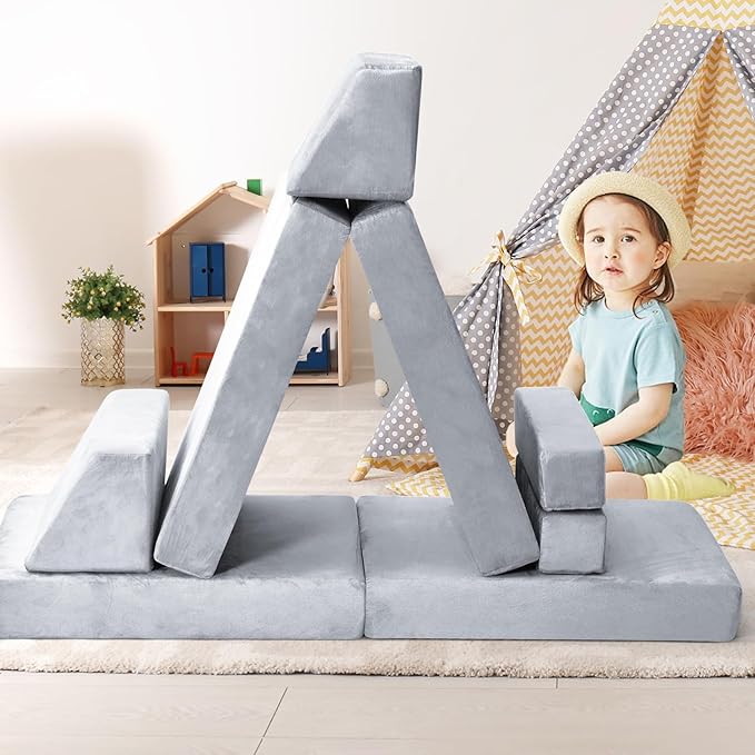 10Pcs Kids Play Couch, Toddler Sofa, Modular Kids Couch - Image 2