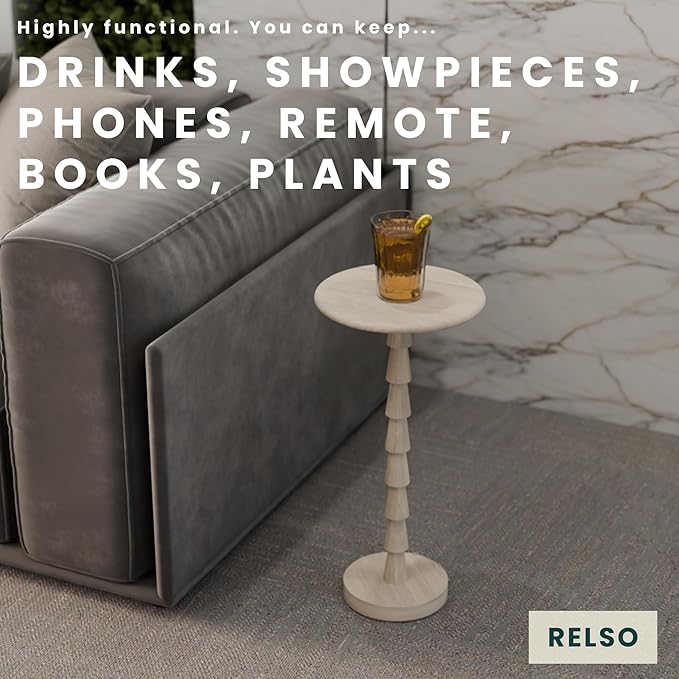 Relso Sakala Solid Mango Wood Drink Table - Image 4