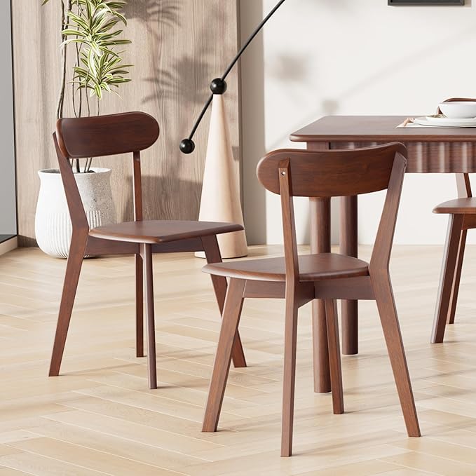 Solid Wood Dining Chairs Set of 2, Mid Century Modern Dining Room Chairs by MORDEER