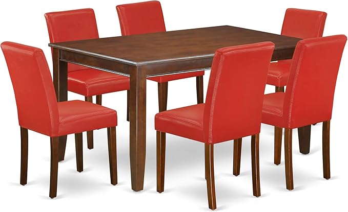 East West Furniture DUAB7-MAH-72 7 Piece Dining Set Consist of a Rectangle by EastWestFurniture