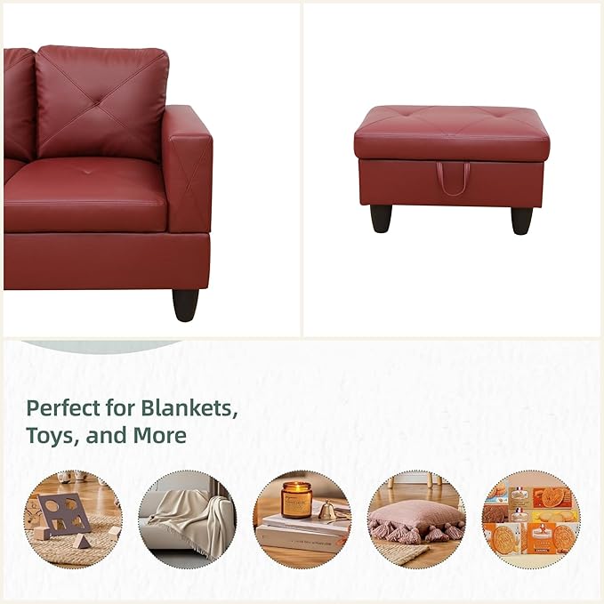 Leather Sectional Couch, Modern L Shaped Couches - Image 4