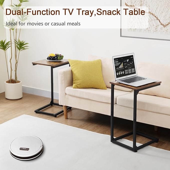 AMHANCIBLE C Shaped End Tables, TV Trays Set of 2 - Image 8