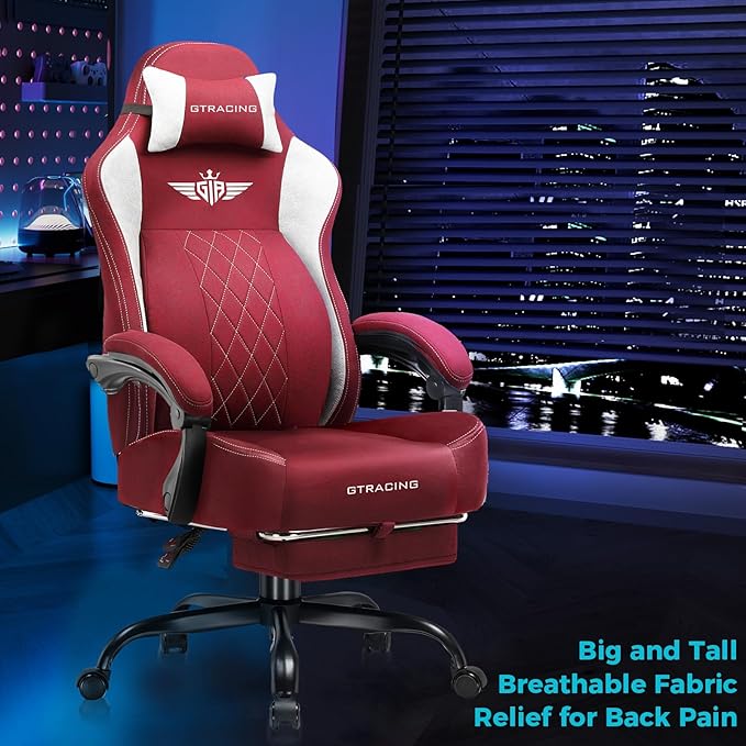 GTPLAYER Big and Tall Gaming Chair Breathable Fabric Computer Chair - Image 2