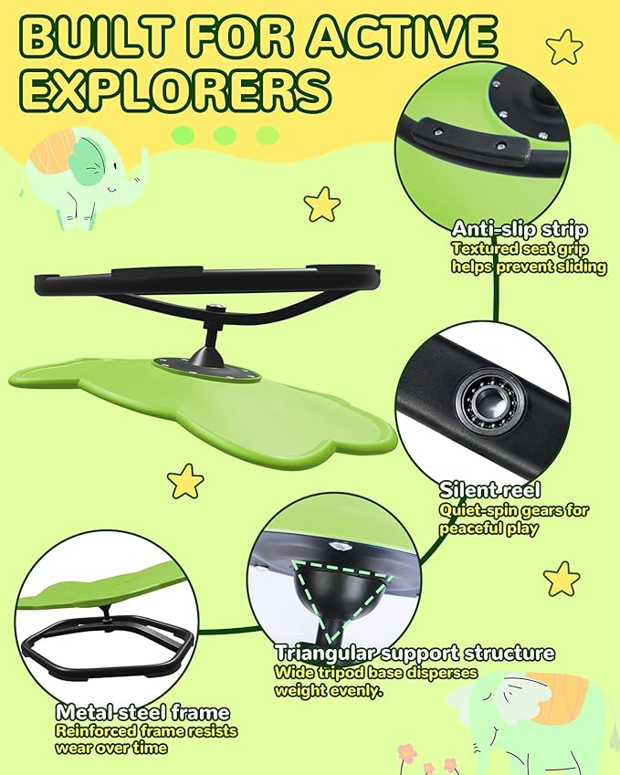 21" L × 19" W Spinning Chair for Autistic Kids, Sensory Toys for Kids - Image 5