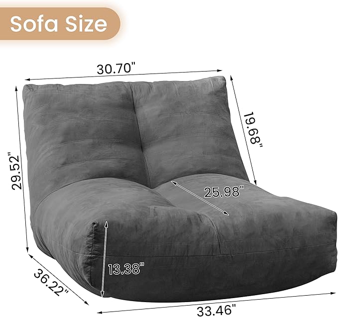 Bean Bag Chair Lazy Bean Bag Sofa, Floor Beanbag Chairs - Image 2
