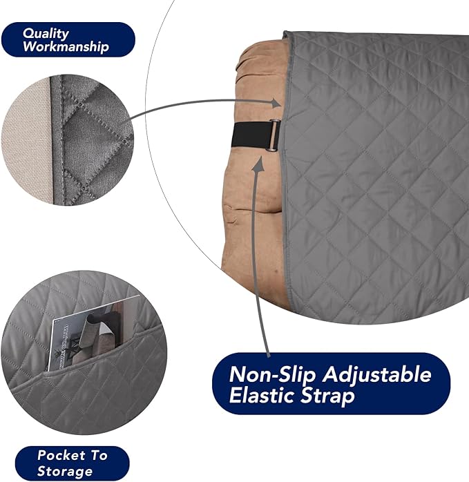PureFit Reversible Sofa Cover Water Resistant Recliner Couch Cover, Machine - Image 3