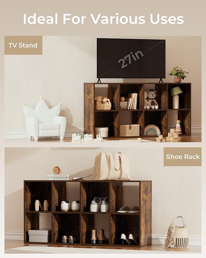 GTPLAYER 8-Cube Storage Organizer, Fits 11" Bins, Vertical or Horizontal Use - Image 4