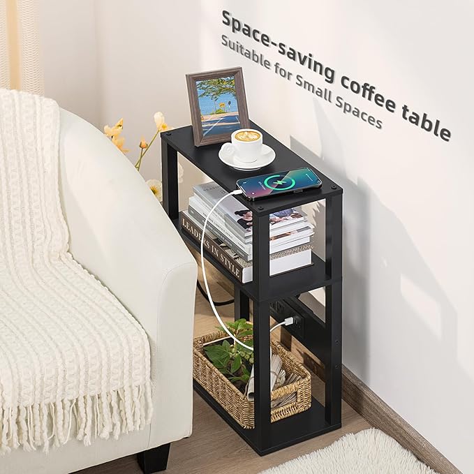 3-Tier Small Narrow Wood Side Table - Image 4