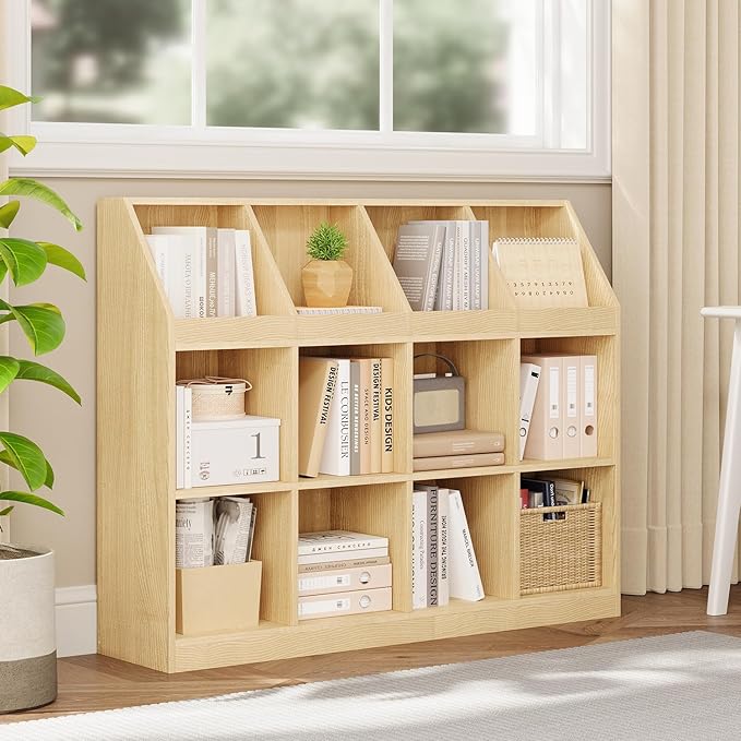 12-Cube Wooden Storage Bookcase by NELYE
