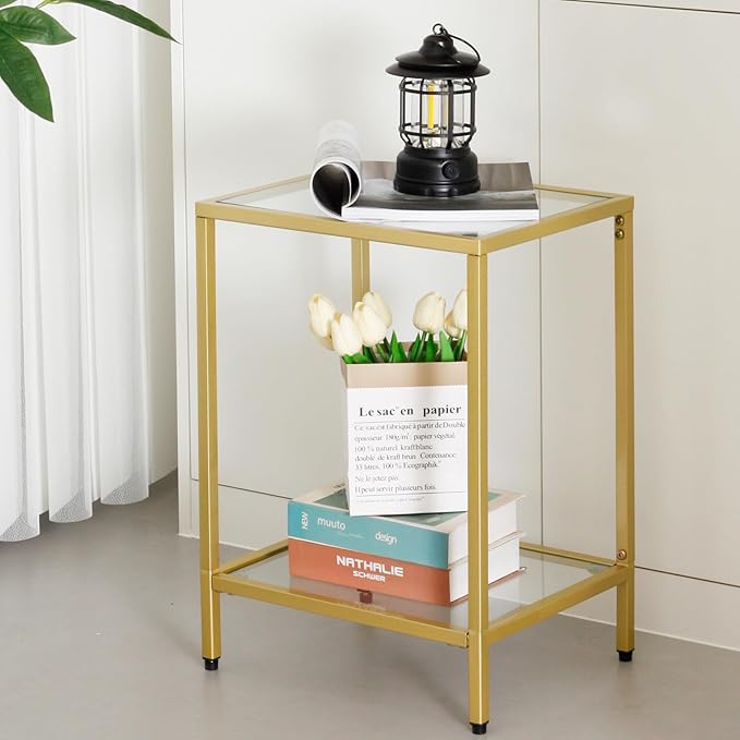 Modern 2-Tier Tempered Glass End Table - Image 5