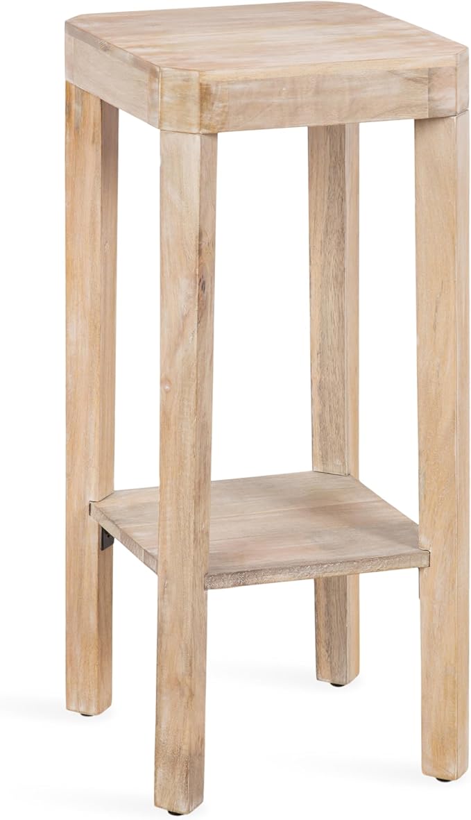 Kate and Laurel Talcott Modern Square Wood Drink Table, Light Natural, by KateandLaurel