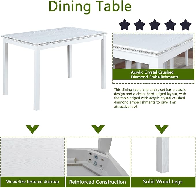 KEIKI 5-Piece Standard Height Dining Table Set - Image 5