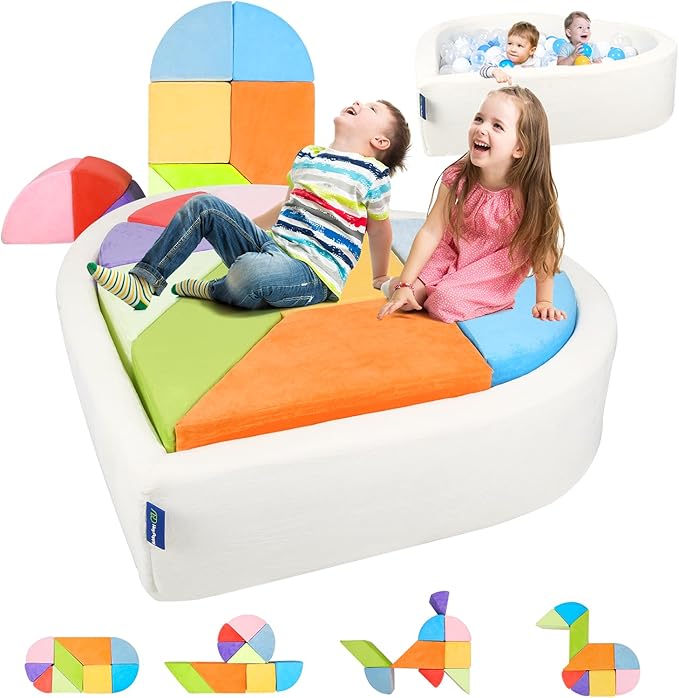 Kids Play Couch, 2-in-1 Heart-Shape Kids Plays Sofa by HeyPappy