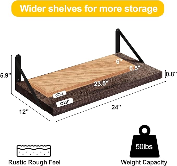 SAUMONIERES Floating Shelves Wall Bookshelf - Image 3