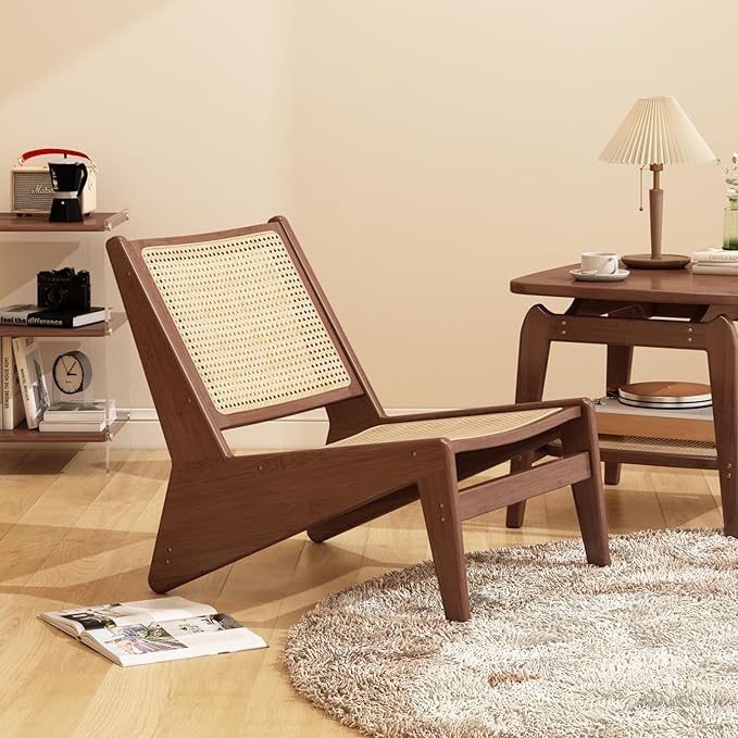 Rattan Chair 2Pcs, Mid-Century Accent Chair, Rattan Lounge Chair - Image 8