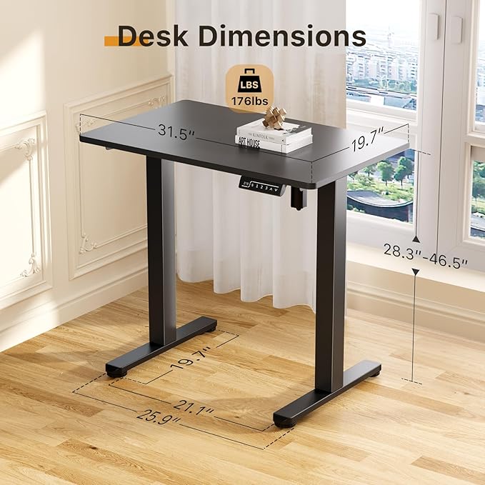 JOY worker Small Electric Standing Desk, 31.5" x 20" Whole Piece Height - Image 2