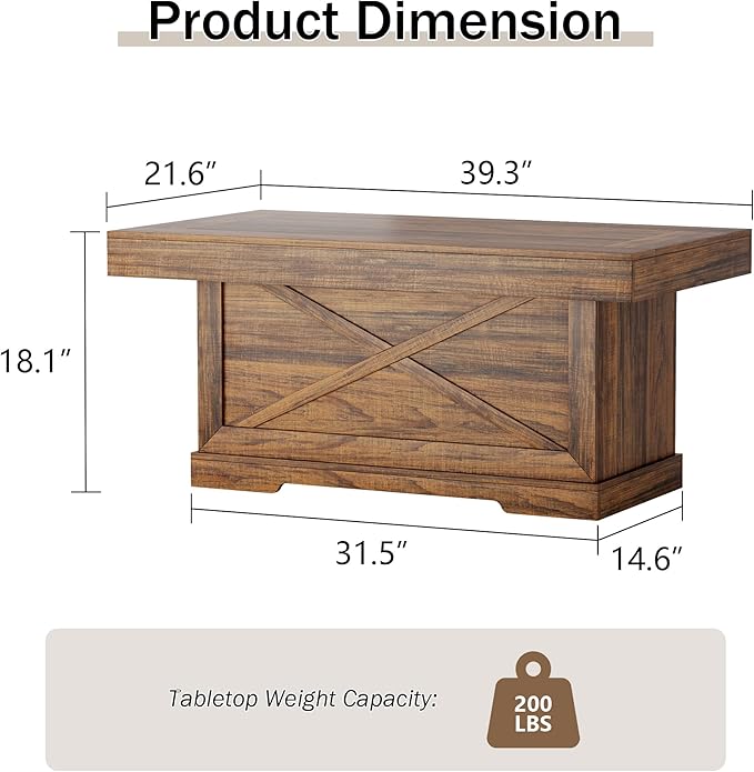Coffee Table 39 in Rustic Center Table - Image 2