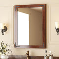 VocalStar Rustic Wood Framed Mirror 24 x 36 Inch, Natural Dark Brown Wooden by VOCALSTAR