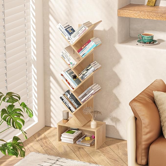 9 Tier Tree Bookshelf, Christmas Green Bookcase - Image 5