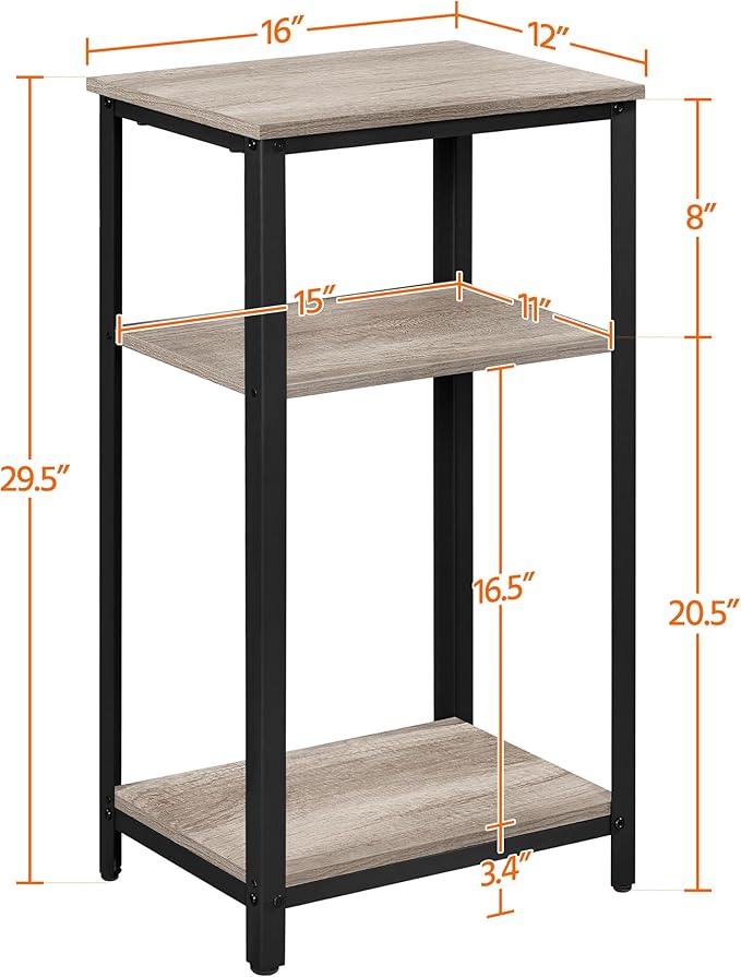 Yaheetech Tall End Table Set of 2, Small Places - Image 3