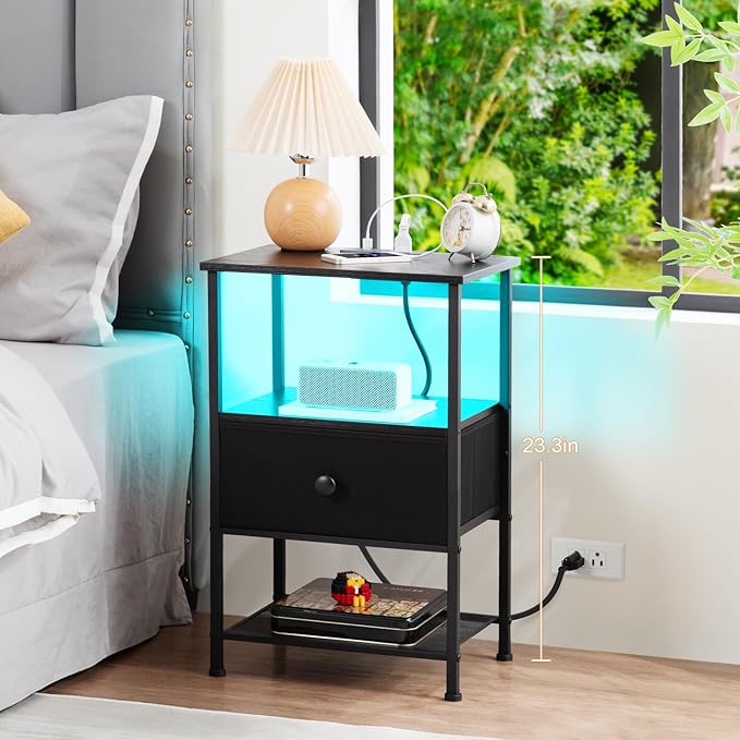 Night Stand Set 2, LED Nightstand - Image 4