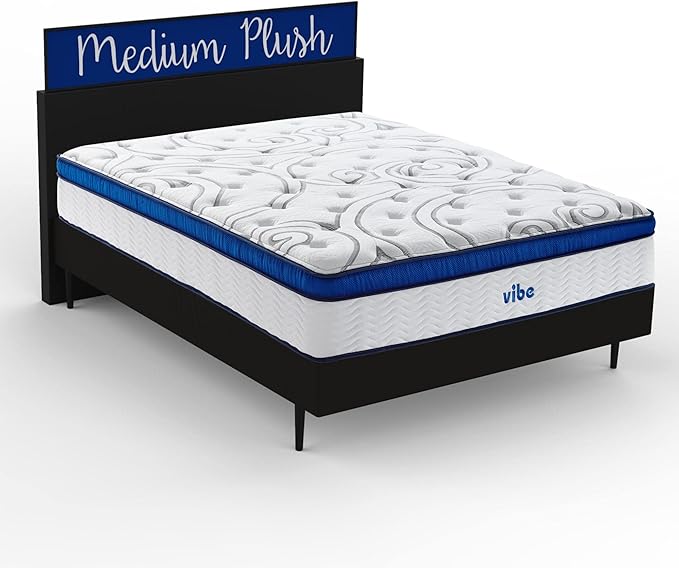 Vibe Quilted Hybrid Mattress, 12-Inch Innerspring and Pillow Top Gel Memory - Image 3