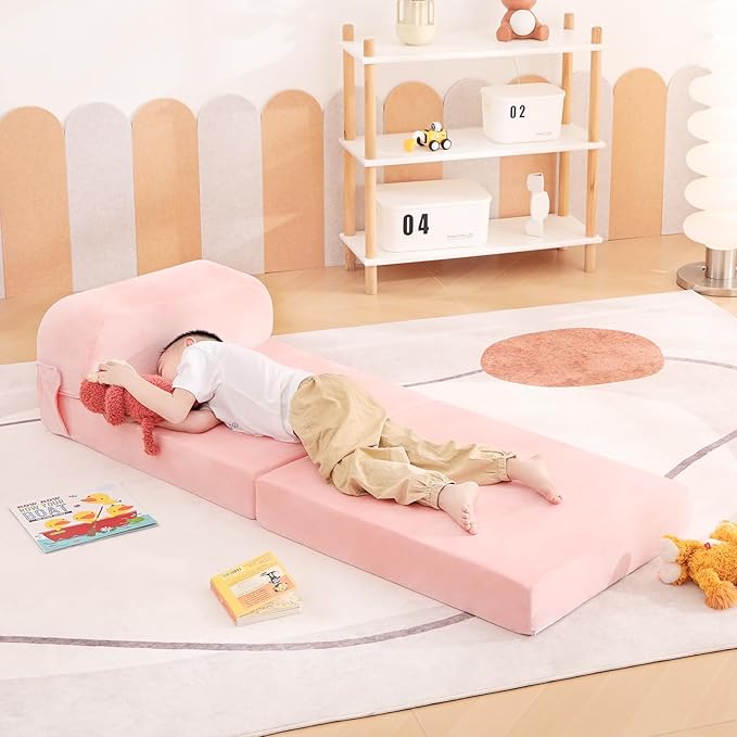 Tiita Folding Sofa Bed for Kids, Toddler Fold Out Couch - Image 4