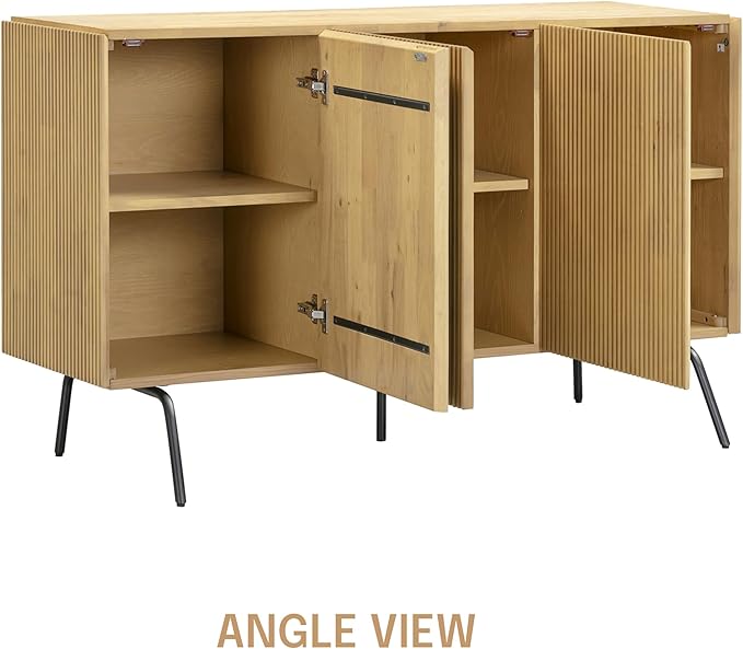 NTC Veil Modern Sideboard with 3 Doors, Buffet Cabinet with Vertical Groove - Image 7
