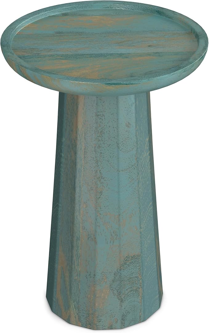 SIMPLIHOME Dayton Solid Mango Wood 13 inch Wide Round Contemporary Wooden - Image 7